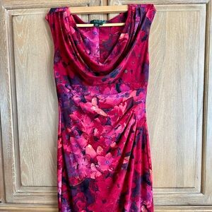 Ralph Lauren Red Floral Midi Dress